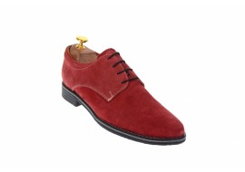 Pantofi barbati casual din piele naturala intoarsa, culoare bordo PAVELV